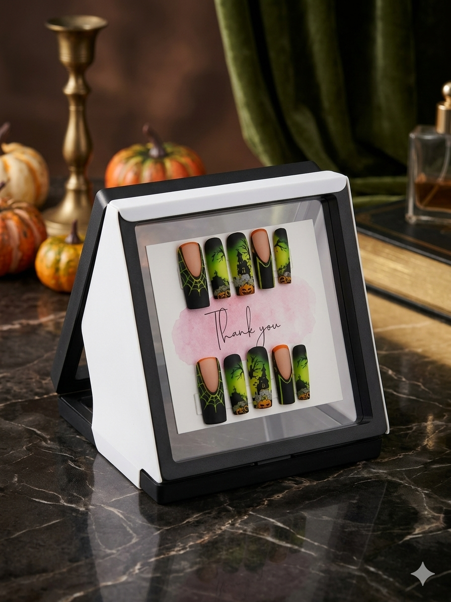 Phantom Harvest Square Press-On Nails — Long Length