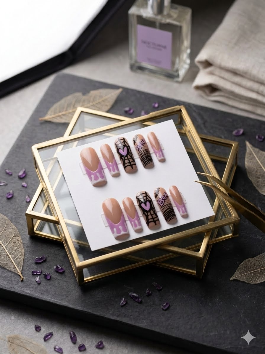 Web of Love press-on nails