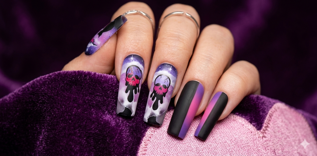 Violet Vengeance Square Press-On Nails — Long Length