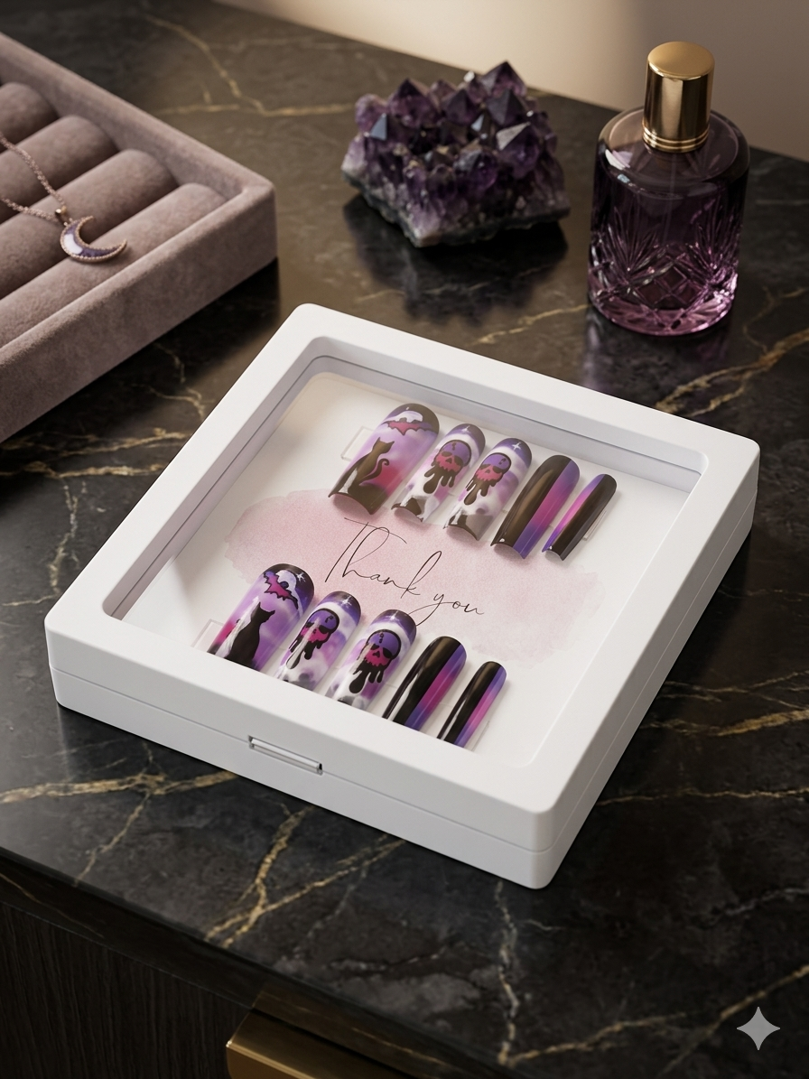 Violet Vengeance Square Press-On Nails — Long Length