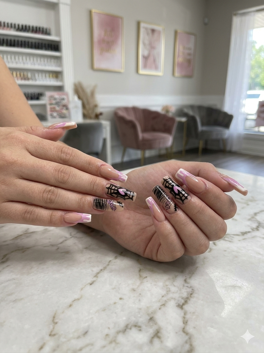 Web of Love press-on nails