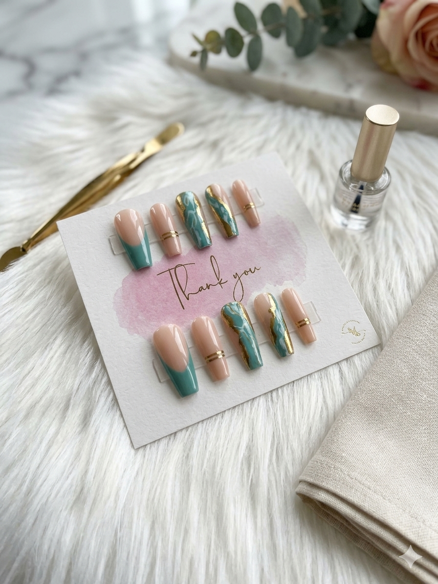 Jade Tide Press-On Nails