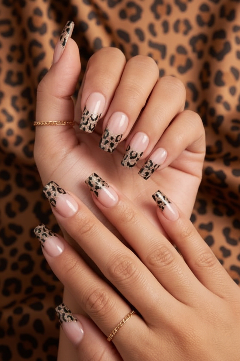 Leopard Print Press-On Nail Set