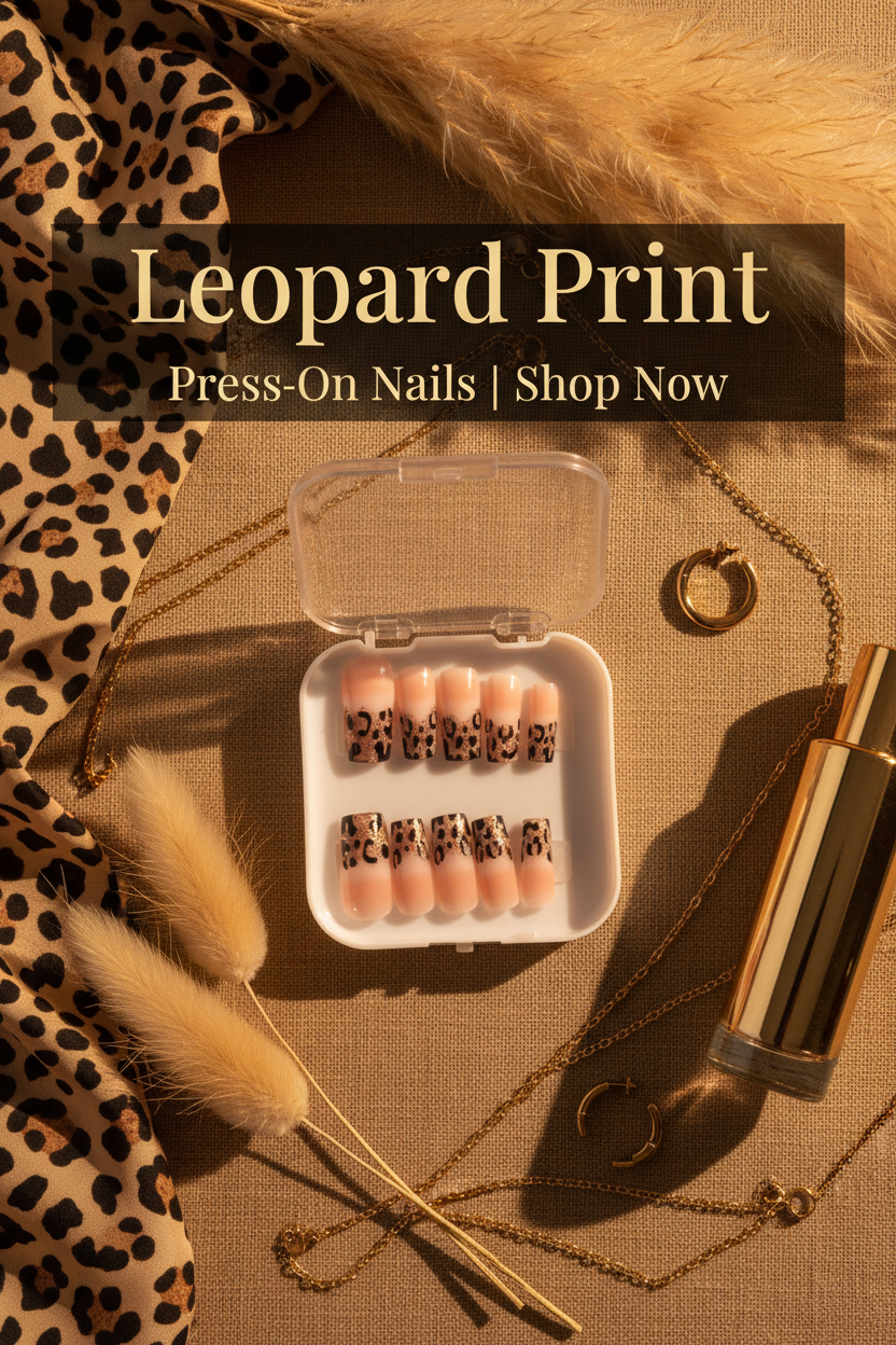 Leopard Print Press-On Nail Set