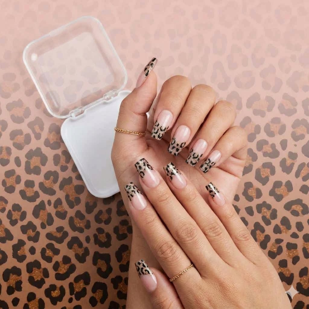 Leopard Print Press-On Nail Set