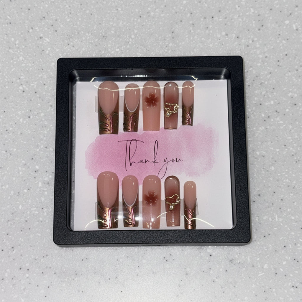 Mocha Bloom Press-On Nails