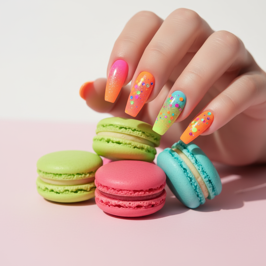 Rainbow Candy Confetti Press-On Nails