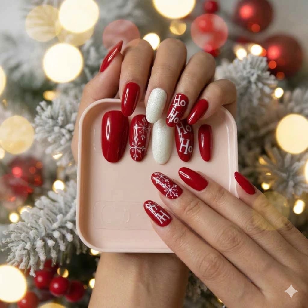 Ho Ho Holiday Press-On Nails — Small